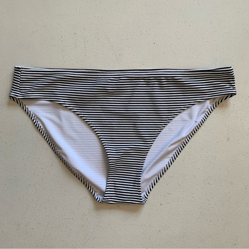 Aerie XL Black & White Striped Bikini Bottom NWT Swimwear